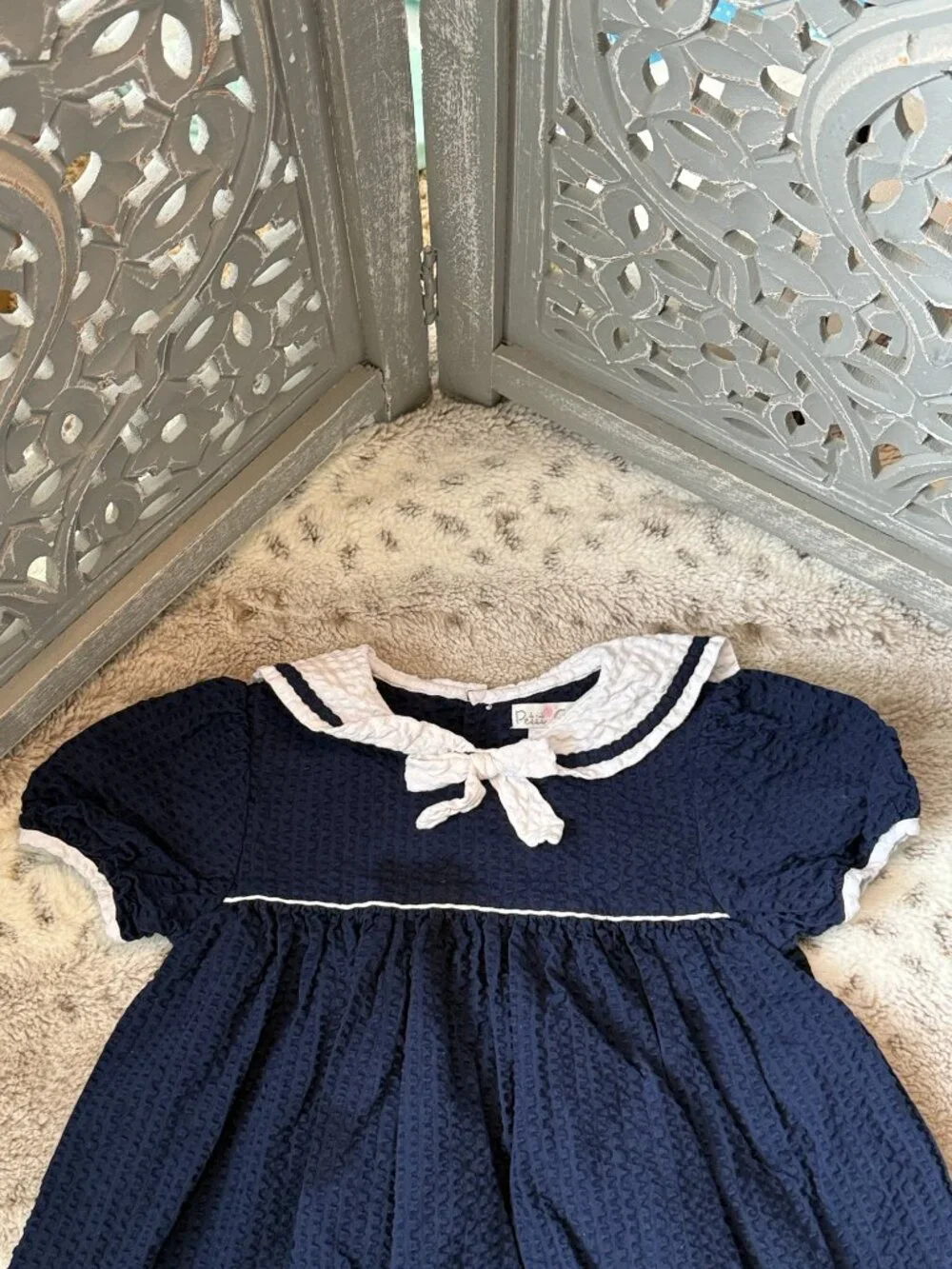 Petit Ami navy sailboat dress baby girls 24 months red white and blue nautical